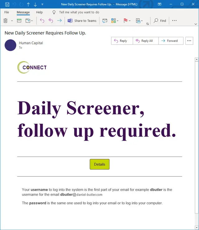 follow up email
